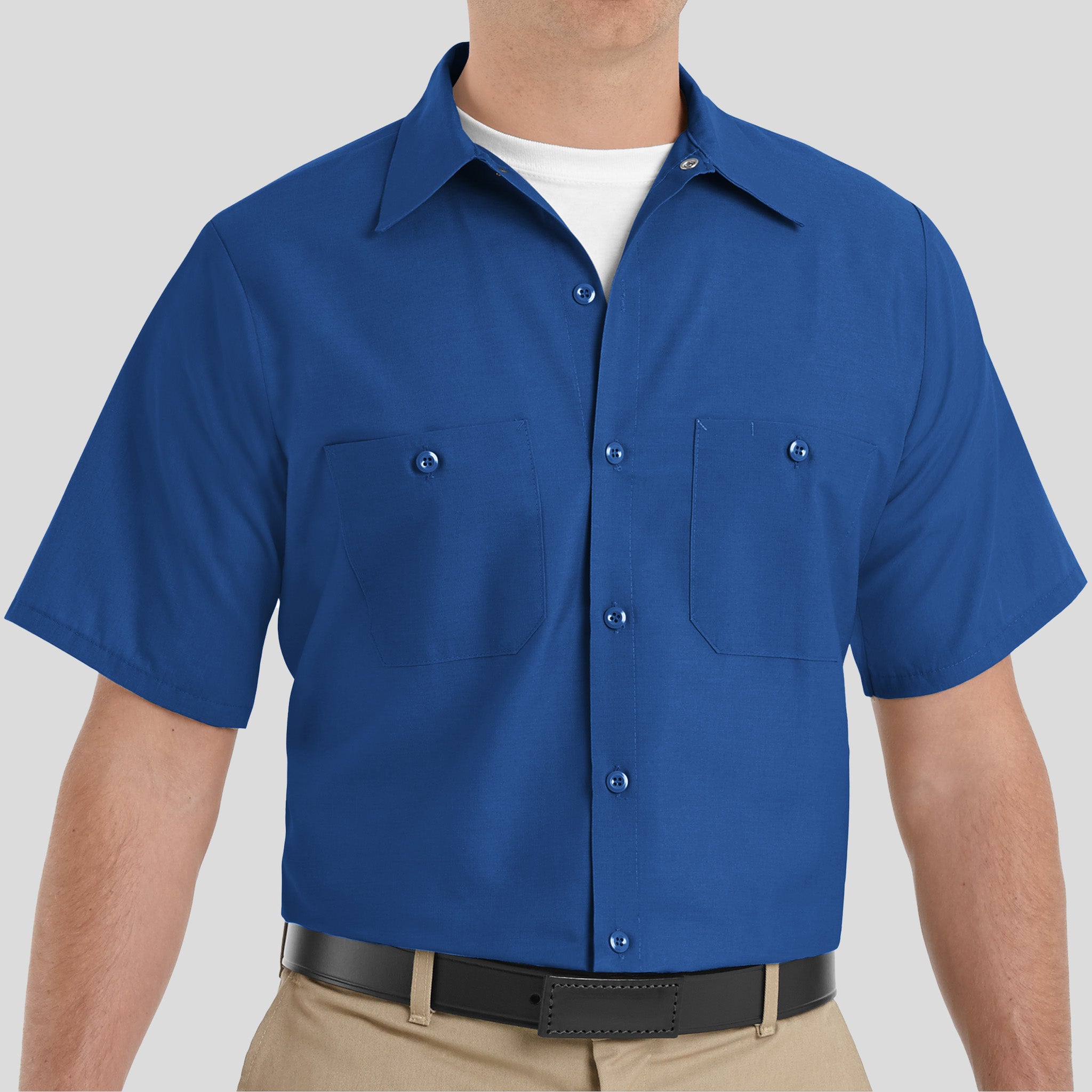 Men's Short Sleeve Industrial Work Shirt | Royal