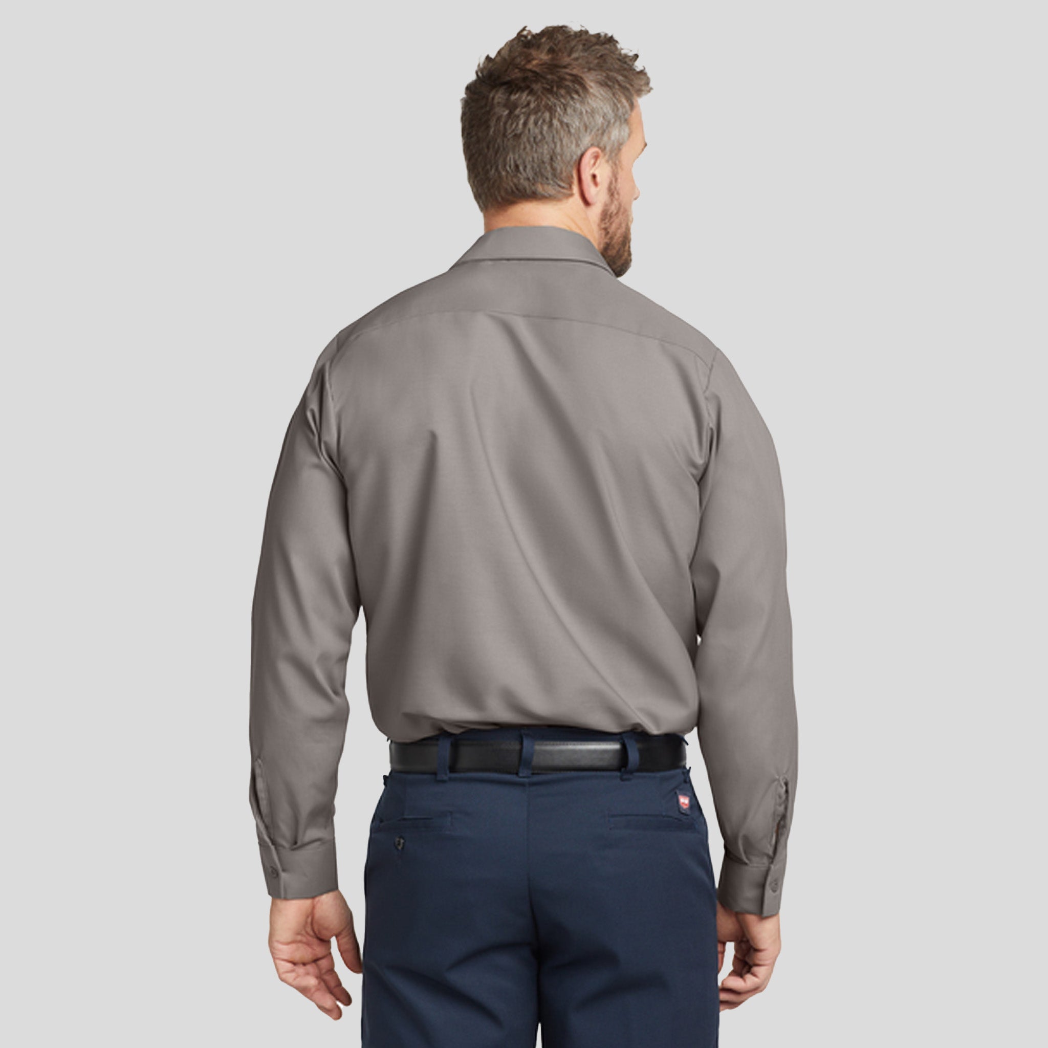 Men's Long Sleeve Industrial Work Shirt | Grey