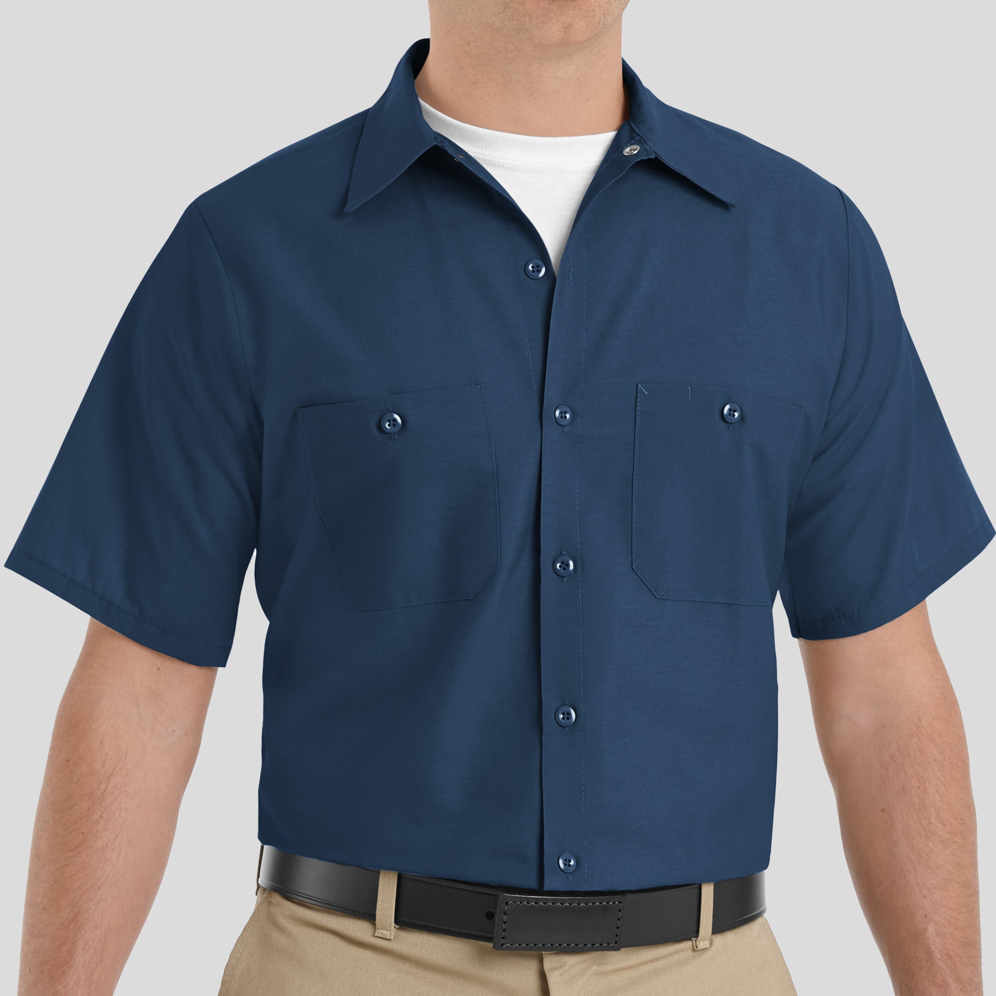 Men's Short Sleeve Industrial Work Shirt | Navy